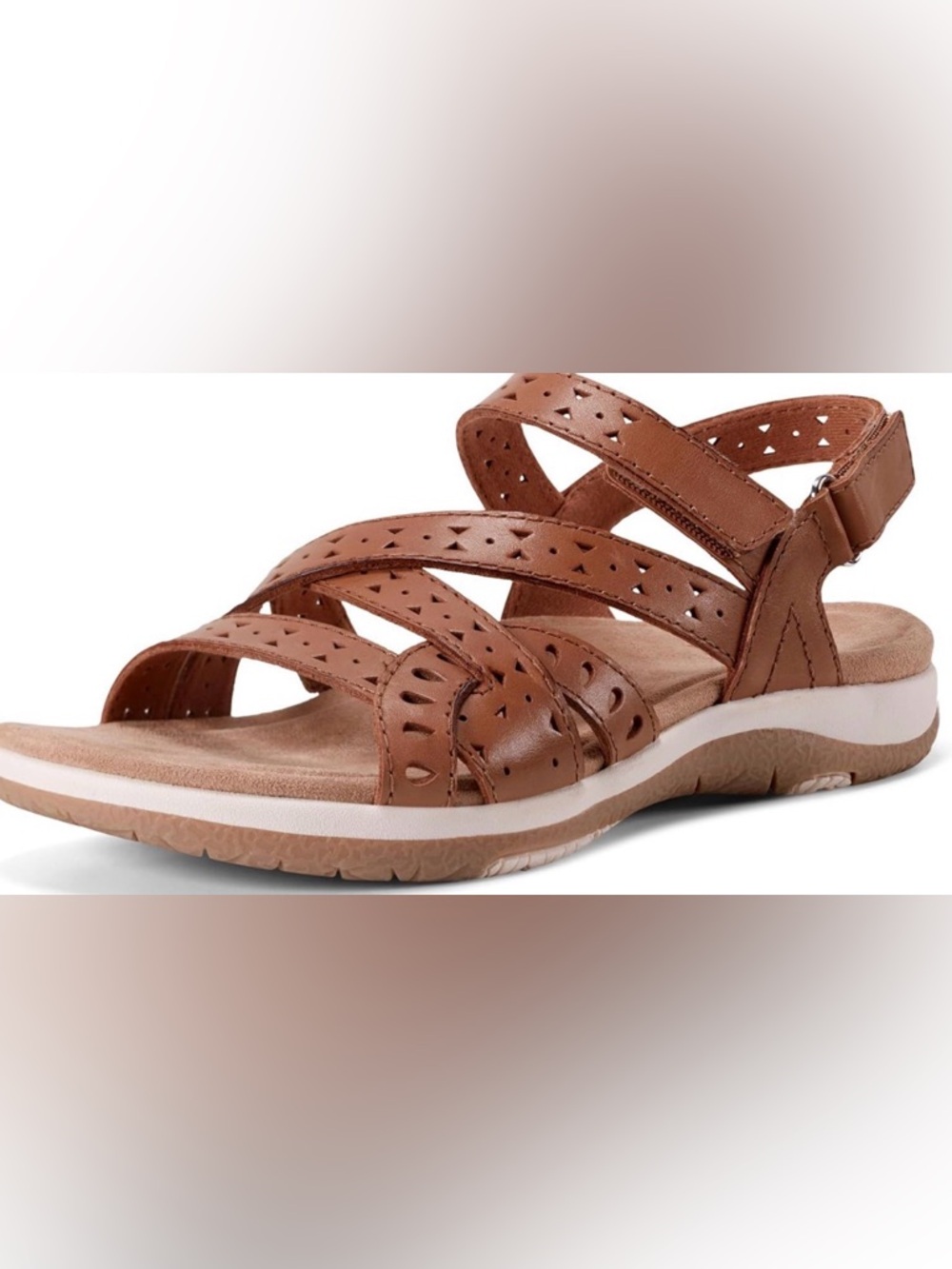 BNIB NEW Earth Women’s Seravi Sandal Brown Comfort Strappy Sz 8W